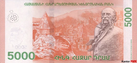5.000 dram armeĹskich 2018 rok - Rewers