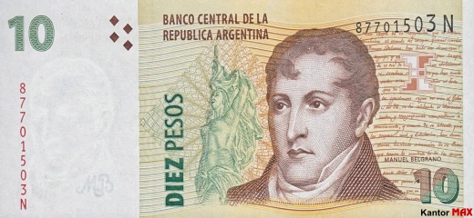 10 peso argentyĹskich edycja 1998 rok - Awers