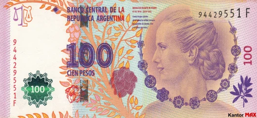 100 peso argentyĹskich edycja AA - Awers