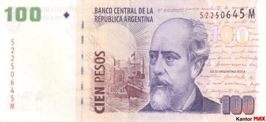100 peso argentyĹskich edycja T - Awers