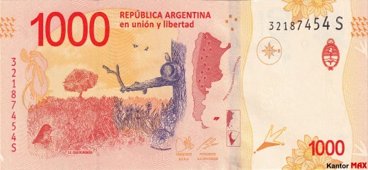1000 peso argentyĹskich edycja 2017 rok - Rewers