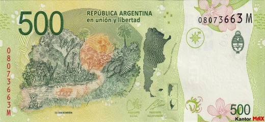 500 peso argentyĹskich edycja 2016 rok - Rewers