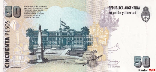 50 peso argentyĹskich edycja 1990 rok - Rewers