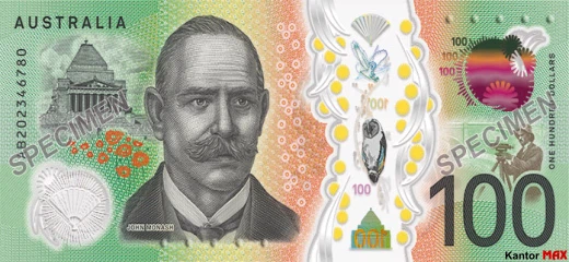 100 dolarów australijskich 2020 rok - Rewers