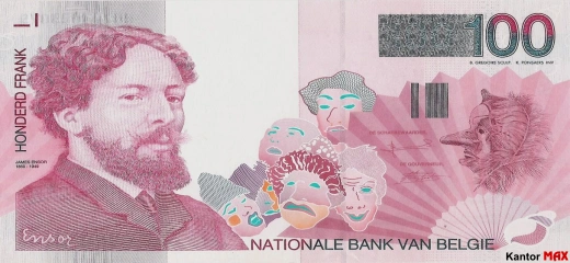 100 franków belgijskich 1995 rok - Awers