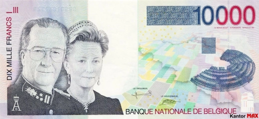 10000 franków belgijskich 1997 rok - Awers