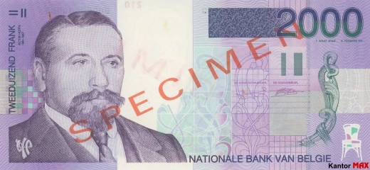 2000 franków belgijskich 1998 rok - Awers