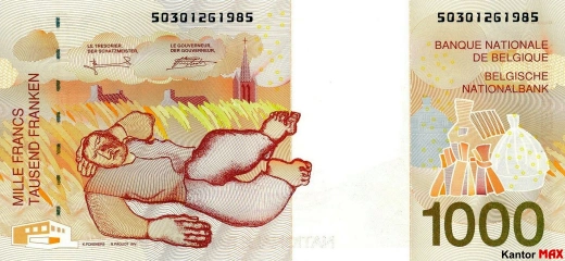 1000 franków belgijskich 1998 rok - Rewers