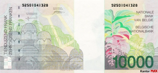 10000 franków belgijskich 1997 rok - Rewers