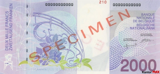 2000 franków belgijskich 1998 rok - Rewers