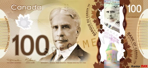 100 dolarów kanadyjskich 2011 rok - Awers