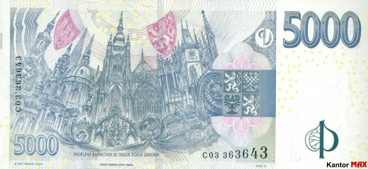 5000 Czech crowns 2009 - Rewers