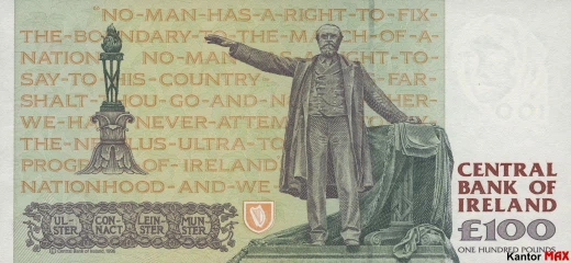 100 funtów południowo-irlandzkich 1996 rok - Rewers
