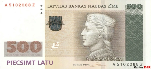 500 łat łotewskich 2008 rok - Awers