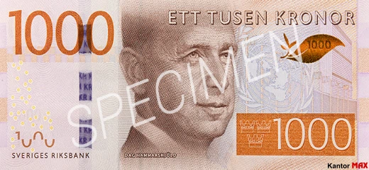 1000 koron szwedzkich 2015 rok - Awers