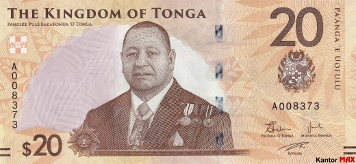 20 tonžských paangů 2023 - Awers