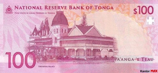 100 Tongan paanga 2023 - Rewers
