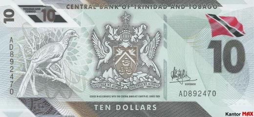 10 dolarĂłw Trynidadu i Tobago 2020 rok - Awers
