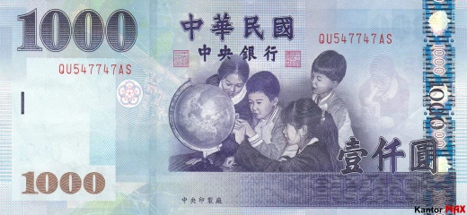 1000 Taiwan dollars 2005 - Awers
