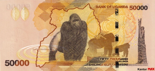 50 000 угандійських шилінгів 2010 року - Rewers
