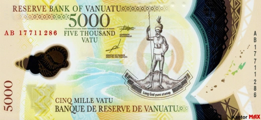 5 000 vatu Vanuatu 2010 - Awers