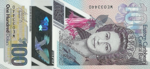 100 Eastern Caribbean Dollars 2019 - Awers